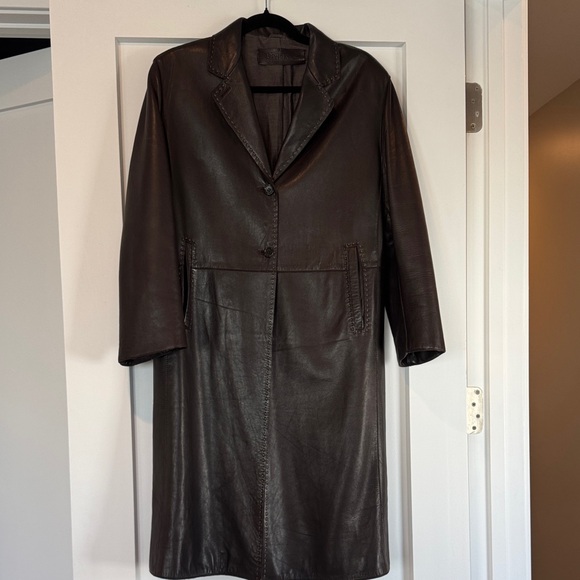 Classic Dark Brown Leather Jacket- Italian Made - Picture 1 of 8